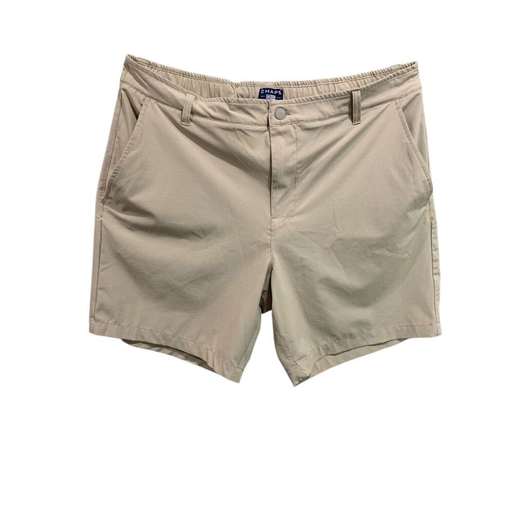 Size 40 Chaps Mens Tan Golf Shorts Quick Dry 8" Inseam